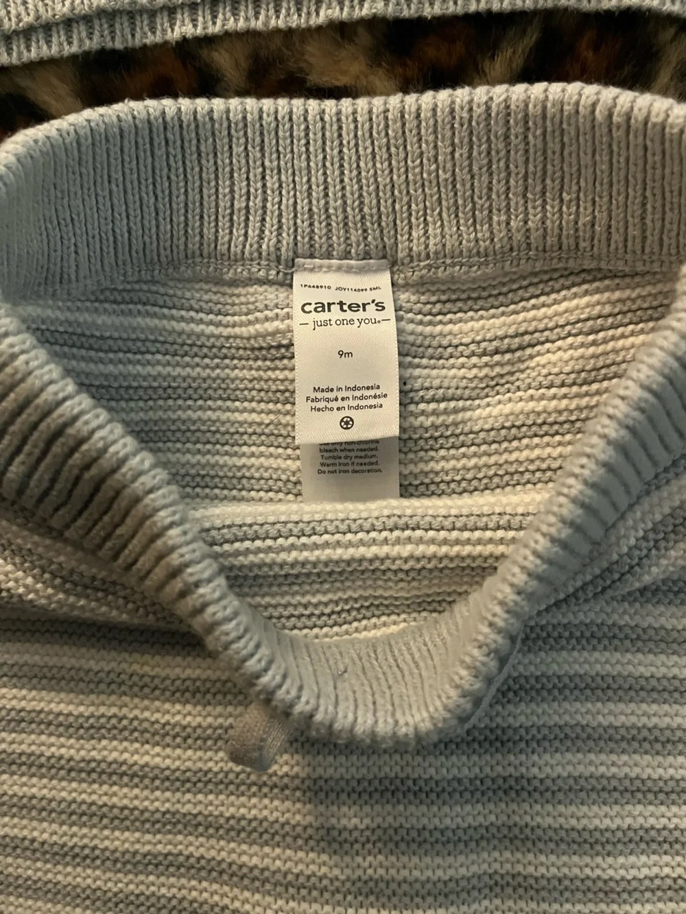 Carter's Light Gray Knit Sweater with Shoulder Button - Picture 3 of 3